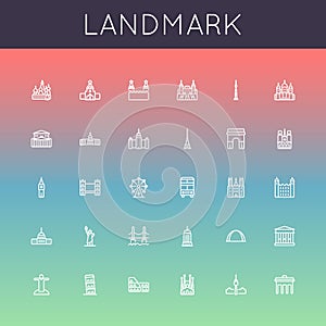 Vector Landmark Line Icons