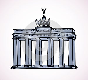 Vector landmark. Sketch of main sights of Berlin - Brandenburg g
