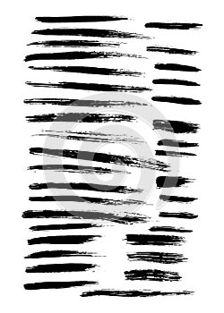 Vector large set of 35 different grunge hand paint brush strokes