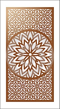 Vector Laser cut panel. Pattern template for decorative panel. W