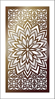 Vector Laser cut panel. Pattern template for decorative panel. W