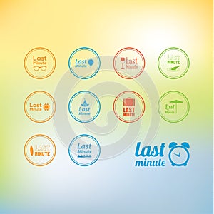 Vector last minute icon pack. Nine different last minute icons f