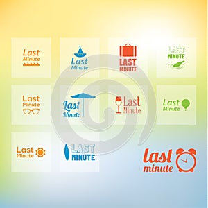 Vector last minute icon pack. Nine different last minute icons f