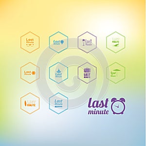 Vector last minute icon pack. Nine different last minute icons f