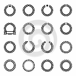 Vector Laurel wreaths icon set