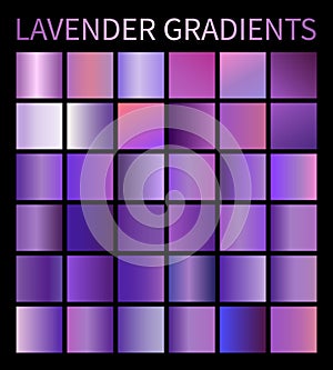 Vector Lavender gradients set for design purple