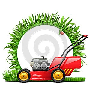 Vector Lawn Mower with Round Grass Frame