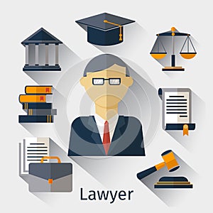 Vector lawyer, attorney or jurist concept background