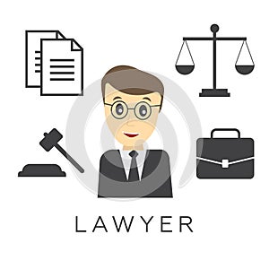 Vector lawyer, attorney or jurist concept background photo