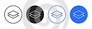 Vector Layer Icon Set In Circle