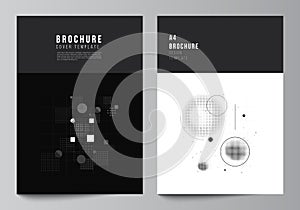 Vector layout of A4 cover mockups templates for brochure, flyer layout, booklet, cover design, book design. Abstract