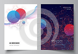 Vector layout of A4 cover mockups templates for brochure, flyer layout, booklet, cover design, book design. Artificial