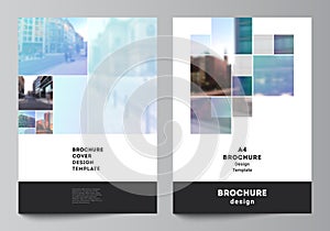 Vector layout of A4 format cover mockups templates for brochure, flyer layout, booklet, cover design, book design