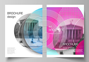 The vector layout of A4 format modern cover mockups design templates for brochure, magazine, flyer, booklet, annual