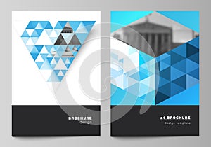 The vector layout of A4 format modern cover mockups design templates for brochure, magazine, flyer, booklet, annual