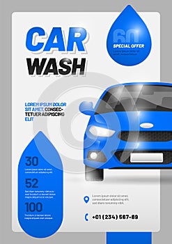 Vector layout design template for car wash service.