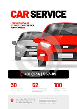 Vector layout design template for car wash service.