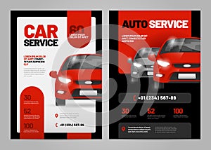 Vector layout design template for car wash service.