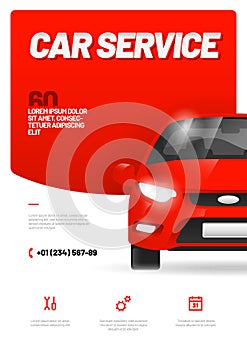 Vector layout design template for car wash service.