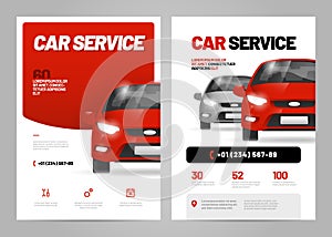 Vector layout design template for car wash service.