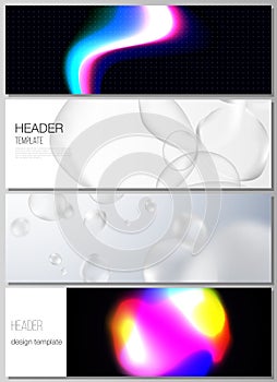 The vector layout of headers, banner design templates. SPA and healthcare design, sci-fi technology background. Abstract