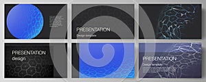 Vector layout of the presentation slides design business templates. Digital technology and big data concept with