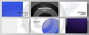 Vector layout of the presentation slides design business templates. Digital technology and big data concept with