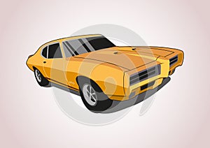 Vector layout of a retro car.