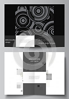 Vector layout of two A4 cover mockups templates for bifold brochure, flyer, cover design, book design. Abstract