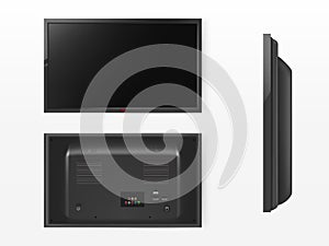 Vector lcd screen mockup, tv, plasma television