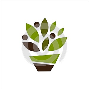 Vector leaf, ecology. Abstract emblem, design concept, logo