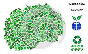 Vector Leaf Green Composition Makedonia Map