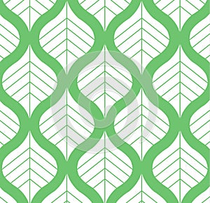 Vector Leaf Pattern Green and White Background Illustration