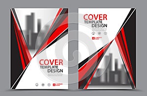 Vector Leaflet Brochure Flyer template A4 size design, annual report book cover layout design, Abstract red template