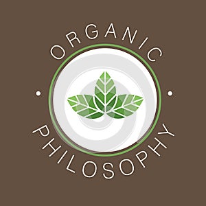 Vector Leaves Organic Logo Design Illustration