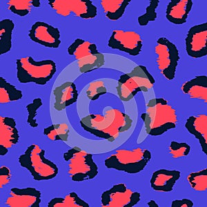 Vector Leopard seamless pattern design. Colorful fashion animal print