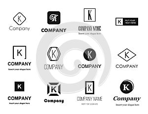 Vector letter K (kay) logos set