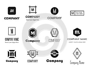 Vector letter M (em) logos icons