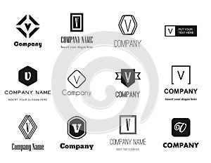 Vector letter V (vee) logos icons photo