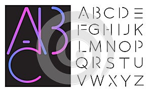 Vector lettering - font alphabet. photo
