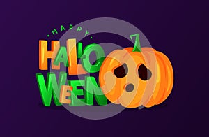 Vector lettering for Halloween isolated on navy background.