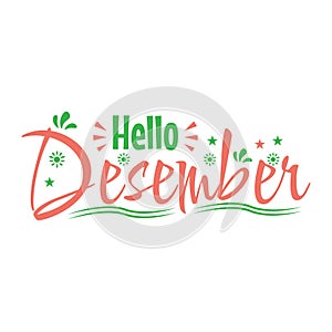 Vector Lettering Of \' Hello Desember \'