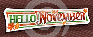 Vector lettering Hello November