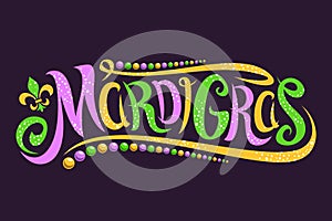 Vector lettering for Mardi Gras