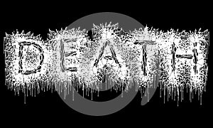 Vector lettering of word DEATH.Metal music style.Grunge font.