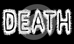 Vector lettering of word DEATH.Metal music style.Grunge font.