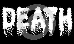 Vector lettering of word DEATH.Metal music style.Grunge font.