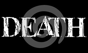 Vector lettering of word DEATH.Metal music style.Grunge font.