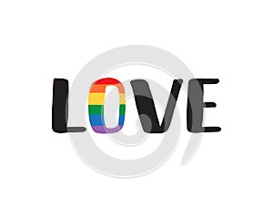 Vector lgbt rainbow black love logo