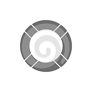 Vector lifebuoygrey icon. Isolated on white background
